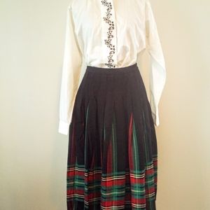 Vintage Pendleton Plaid Wool Skirt Holiday Set